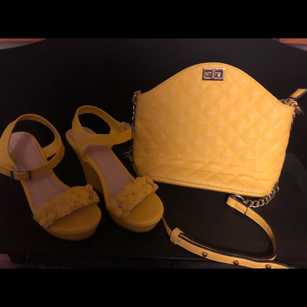 Bamboo vibrant wedge shoes.  Slightly used.